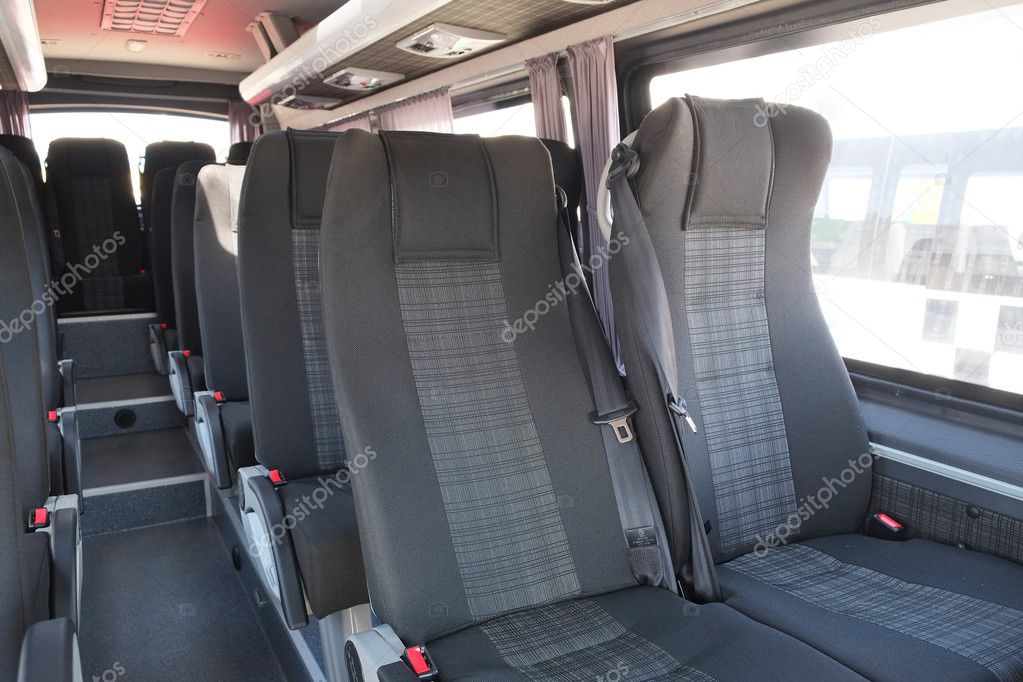 an Interior of modern city bus