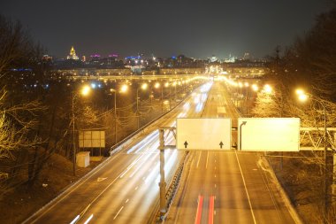 gece panorama, Moskova, Rusya