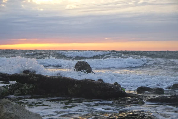 Sunset on a sea beach — Stock Photo, Image