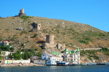 kar maskesi, Kırım - 20 Haziran 2014:: panorama kar maskesi deniz b