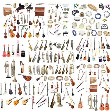 Different music instruments clipart