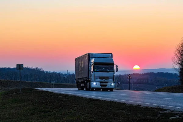 Region Tuluski Rosja Listopad 2021 Ruch Autostradzie Rostowa Obwodzie Tuluskim — Zdjęcie stockowe