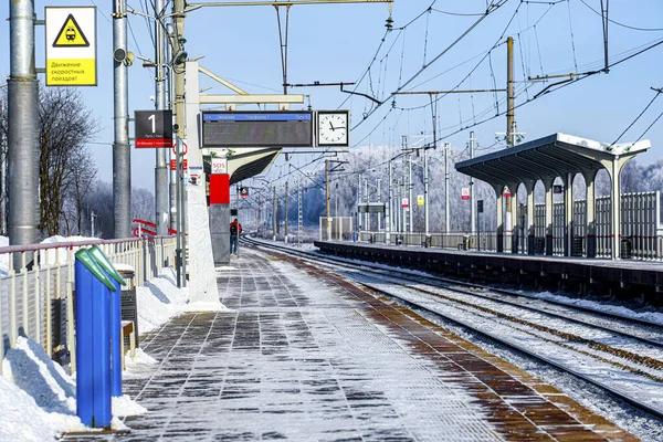 Chepeliovo Região Moscou Rússia Fabuary 2021 Estação Ferroviária Chepeliovo Região — Fotografia de Stock