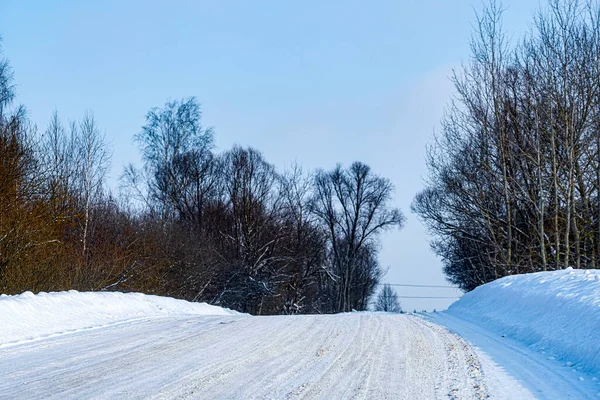 Paesaggio Con Immagine Della Strada Invernale — Foto Stock