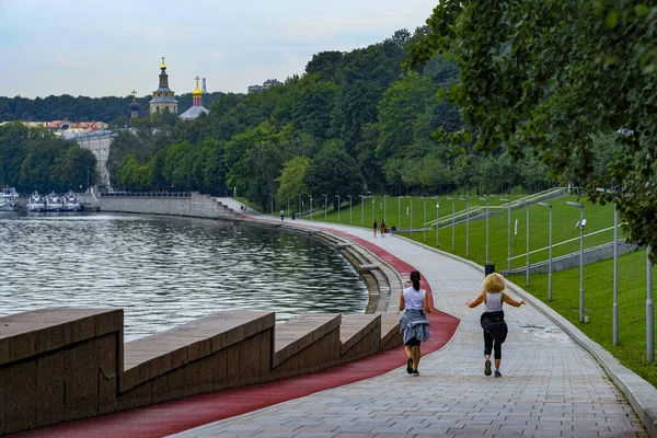 Mosca Russia Agosto 2021 Jogging Nel Gorky Park Mosca — Foto Stock