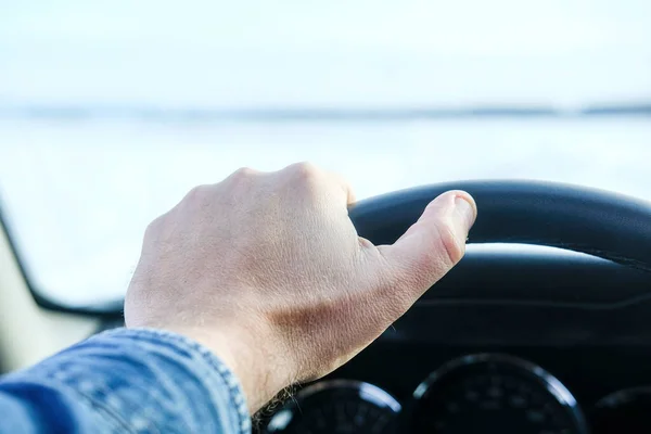 Image Steering Wheel Hand — Fotografia de Stock