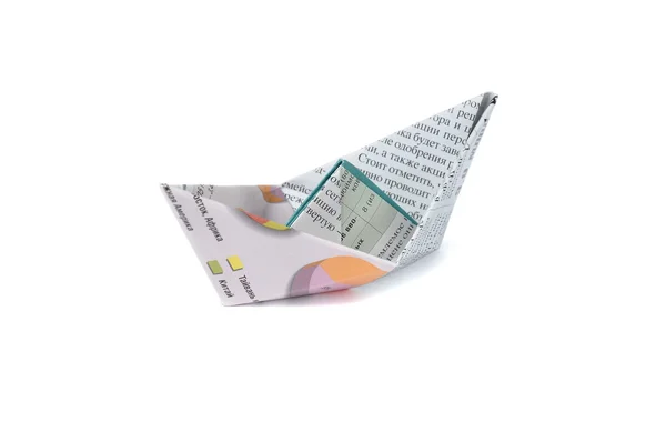 Buque de periódico Origami — Foto de Stock