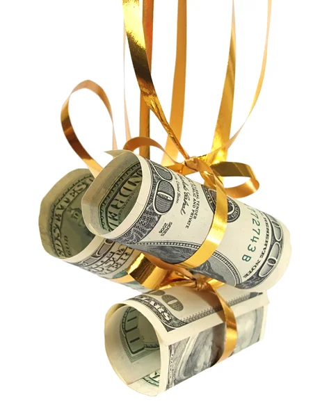 Dollars on christmas tree — Stock Photo, Image