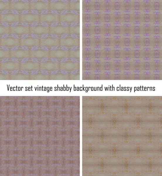 Vector set vintage background classical patterns — Stock Vector