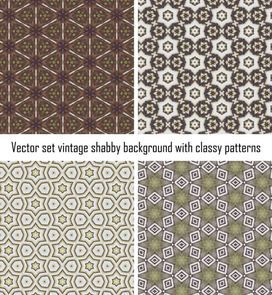 Ensemble vectoriel vintage fond motifs classiques — Image vectorielle