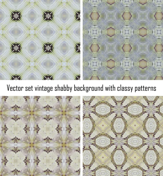 Vector set vintage background classical patterns — Stock Vector