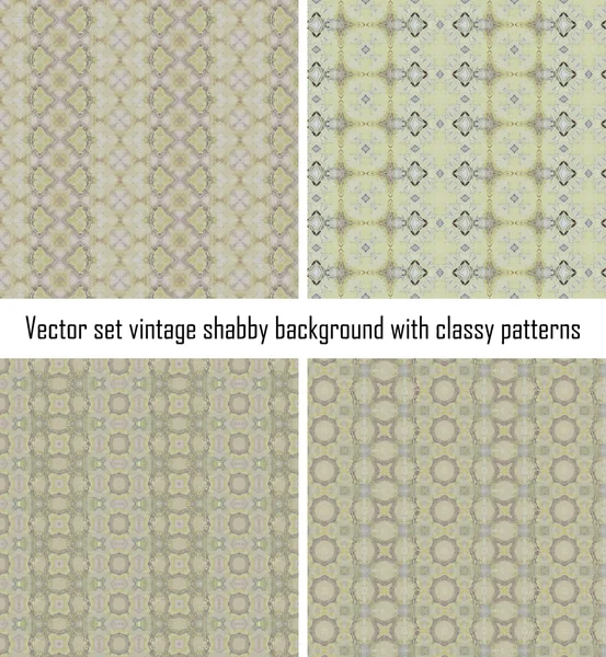 Ensemble vectoriel vintage fond motifs classiques — Image vectorielle