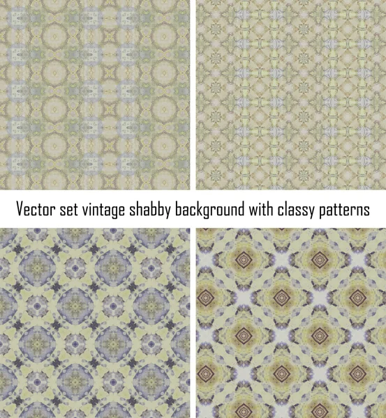 Ensemble vectoriel vintage fond motifs classiques — Image vectorielle