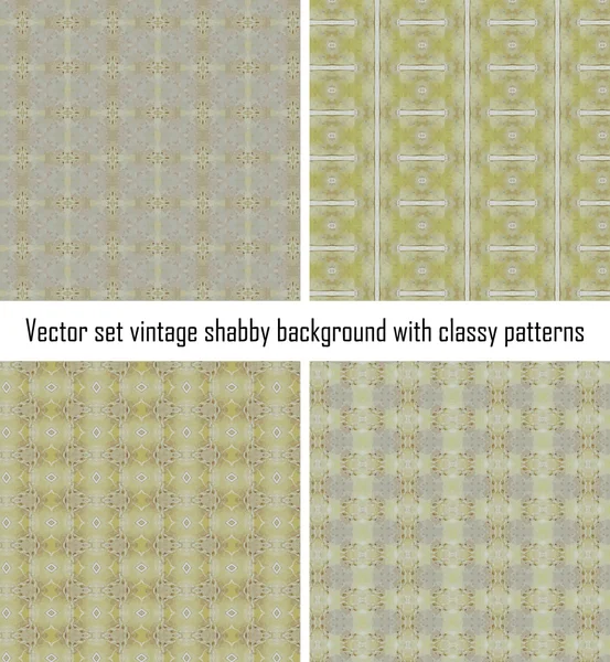 Vector set vintage background classical patterns — Stock Vector