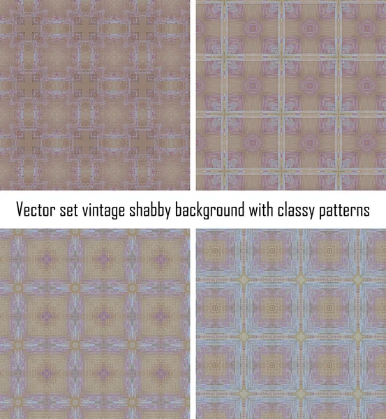 Vector set vintage background classical patterns — Stock Vector