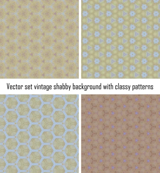 Vector set vintage background classical patterns — Stock Vector