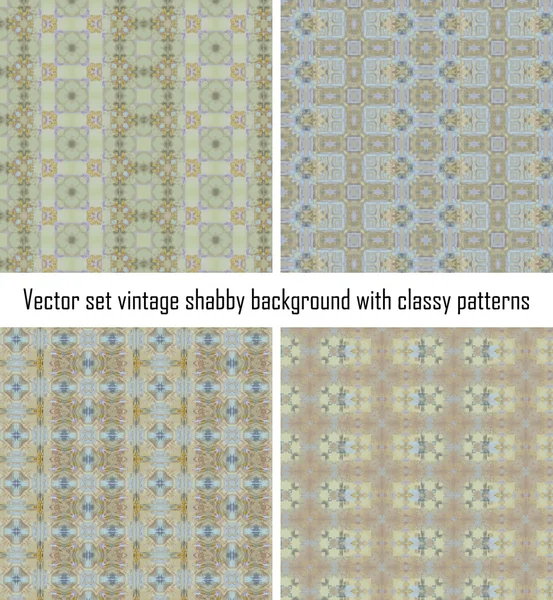 Vector set vintage background classical patterns — Stock Vector