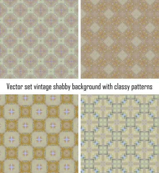 Ensemble vectoriel vintage fond motifs classiques — Image vectorielle