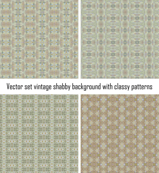 Vector set vintage background classical patterns — Stock Vector