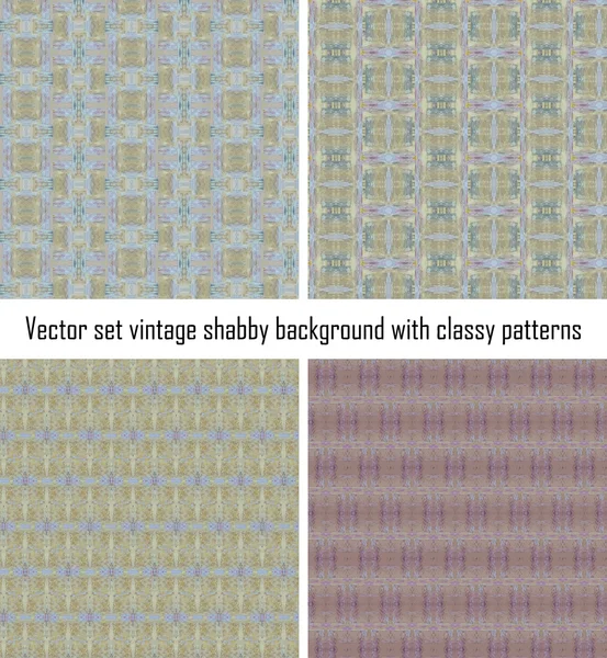 Vector set vintage background classical patterns — Stock Vector