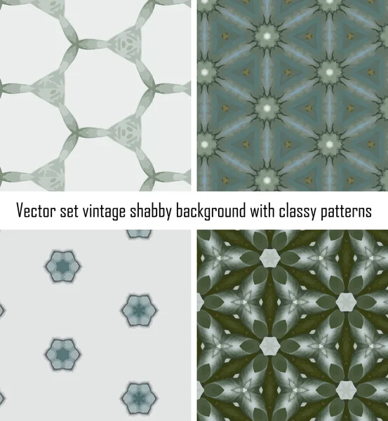 Vector set vintage background classical patterns — Stock Vector