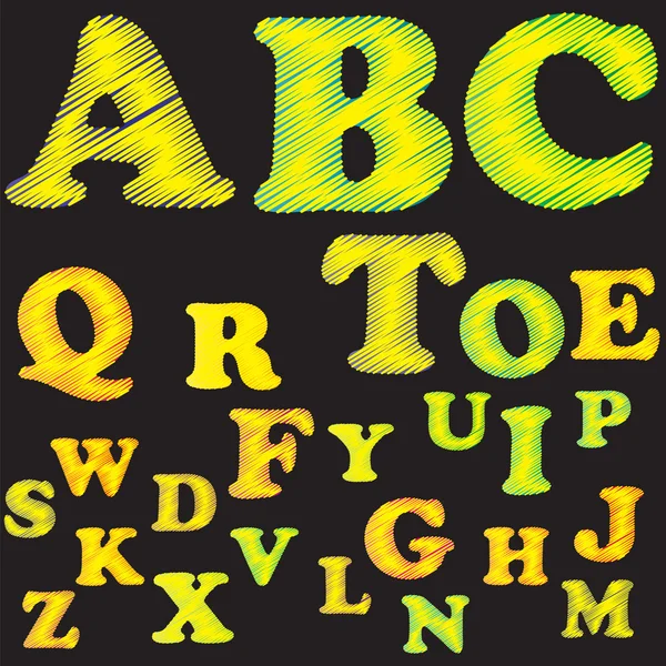 Alfabeto bordado colorido . — Archivo Imágenes Vectoriales