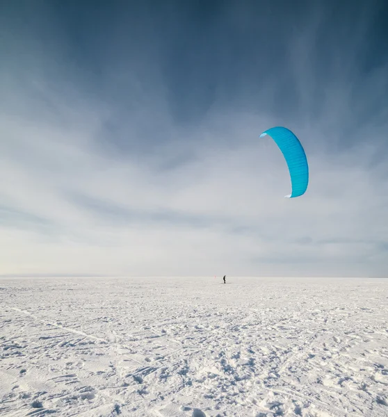 Kiteboarding or snow kite — Stock Photo, Image