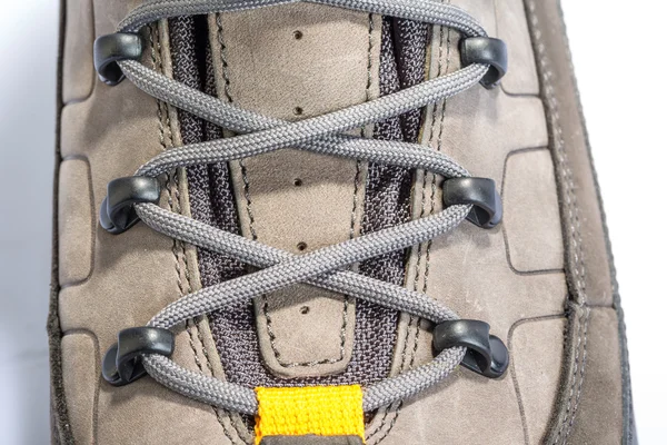 Laces on mountain boots — Stock Photo, Image