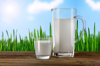 cam ve süt ile sürahi