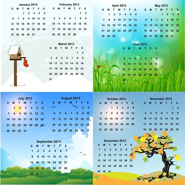 Calendario — Vettoriale Stock