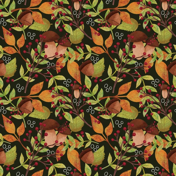 Seamless pattern with forest motif. — Foto de Stock