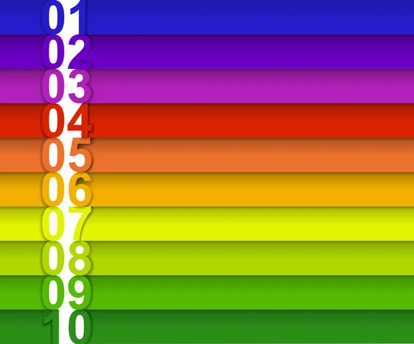 Bannière numérotée colorée — Image vectorielle