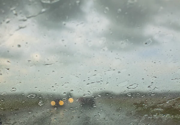 Water drops on a car window — Stock Photo, Image