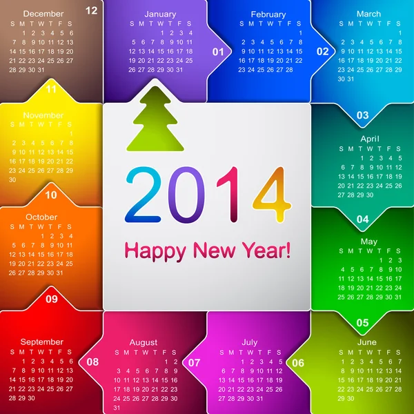 Clean 2014 Business Wall Kalender — Stockvektor