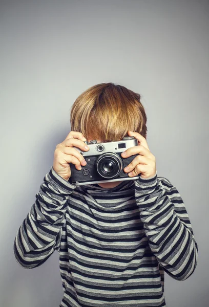 With an old camera — Stock Photo, Image