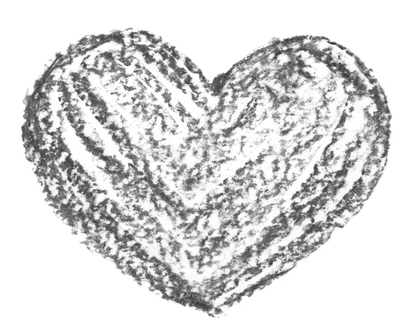 Kézzel rajzolt, zsírkréta szív alakú — Stock Fotó