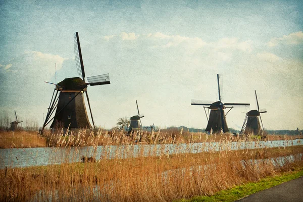 Rete di mulini a Kinderdijk-Elshout, Paesi Bassi . — Foto Stock