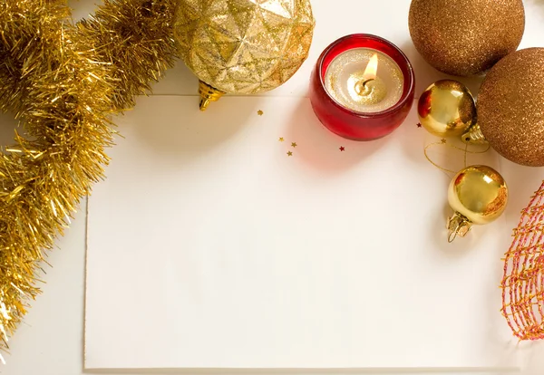 Christmas decorations on white — Stock Photo, Image