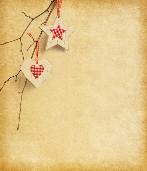Achtergrond van het papier met decoratie van Kerstmis. — Stockfoto