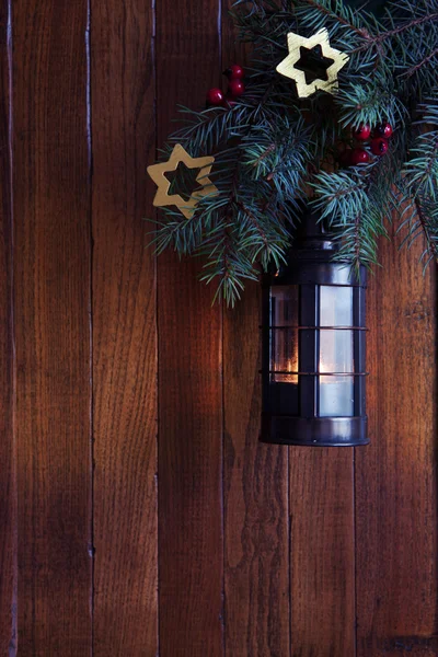 Lanterna de Natal à noite — Fotografia de Stock