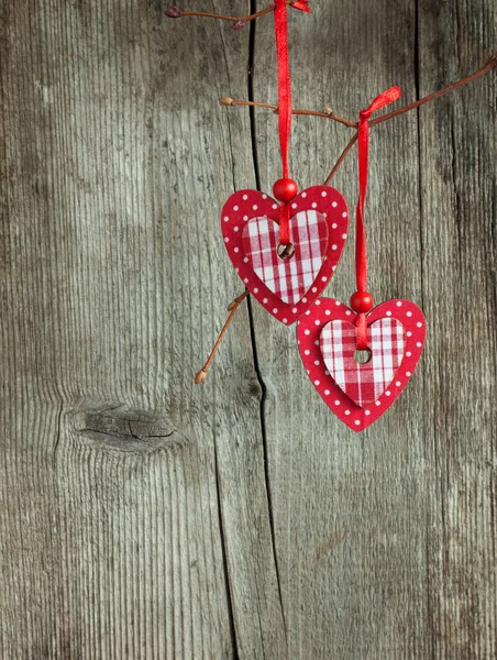 Két piros szívek — Stock Fotó