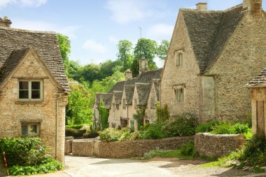 Cotswold cottages in England clipart