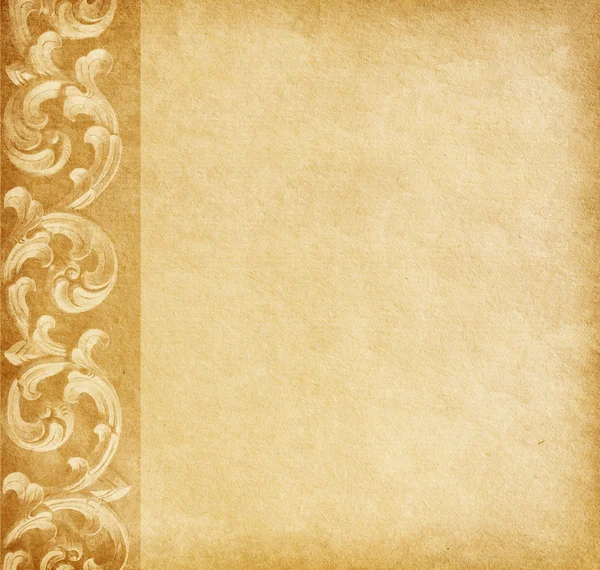 Old worn paper with floral border. — Stock Photo, Image