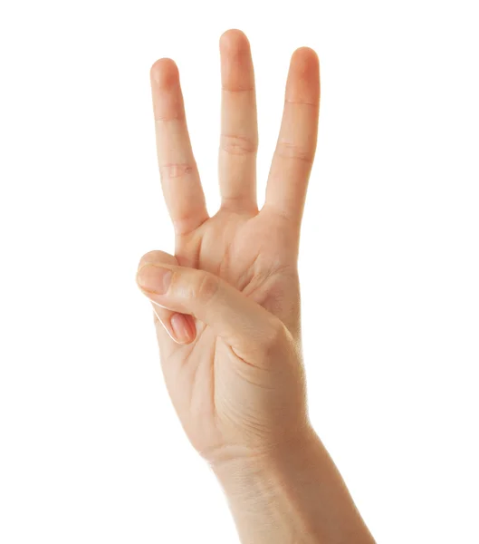 Hand Gesture Number Three — Stock Photo, Image