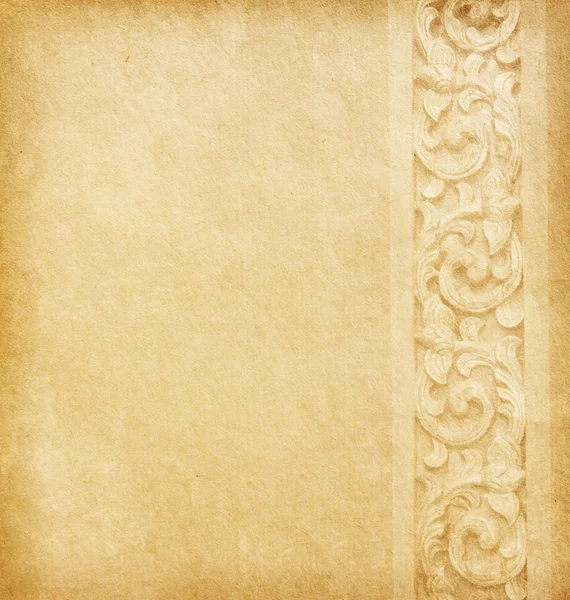 Starý papír s florálním ornamentem — Stock fotografie