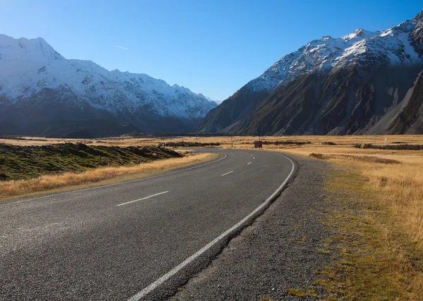 Straße im Mount Cook Nationalpark — Stockfoto