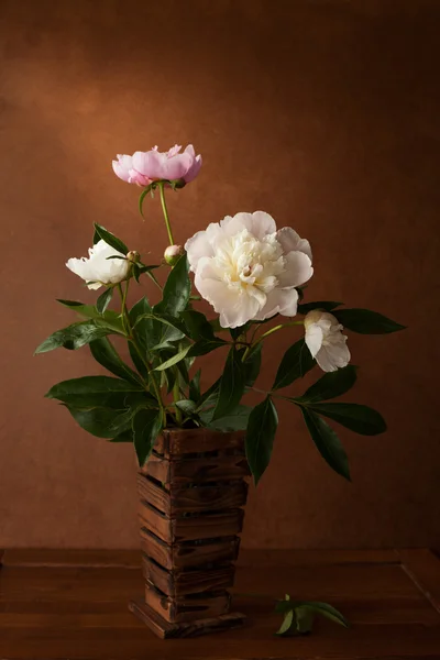 Bouquet of peonies in  vase — Stock Photo, Image
