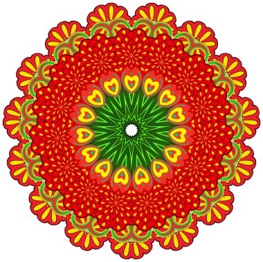 Daire çiçek süsleme.