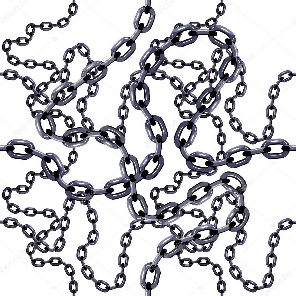 Metal chain links.
