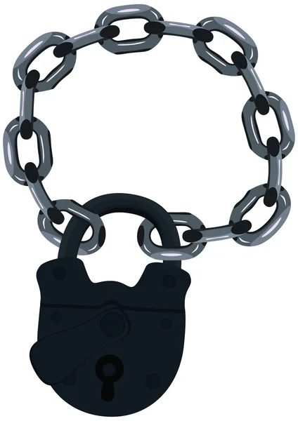 Lock on a chain. — Stock Vector